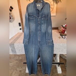 We The Free Blue Denim Overalls